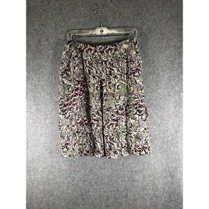 Stacy Haase Skirt Women 10 Purple Animal Print‎ Lined Silk Knee Length Side Zip